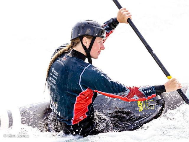 Megan in her kayak