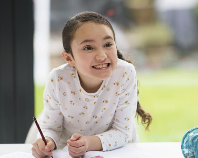 a girl smiling