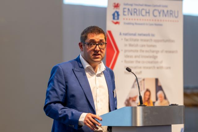 Andrew Carson-Stevens talking at an event