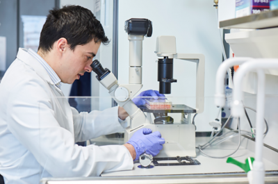 Researcher in lab