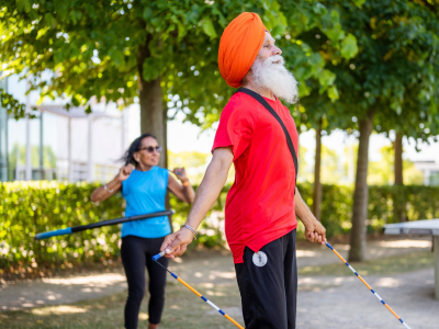 Man jumping rope