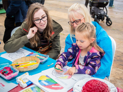 Children playing at an event.